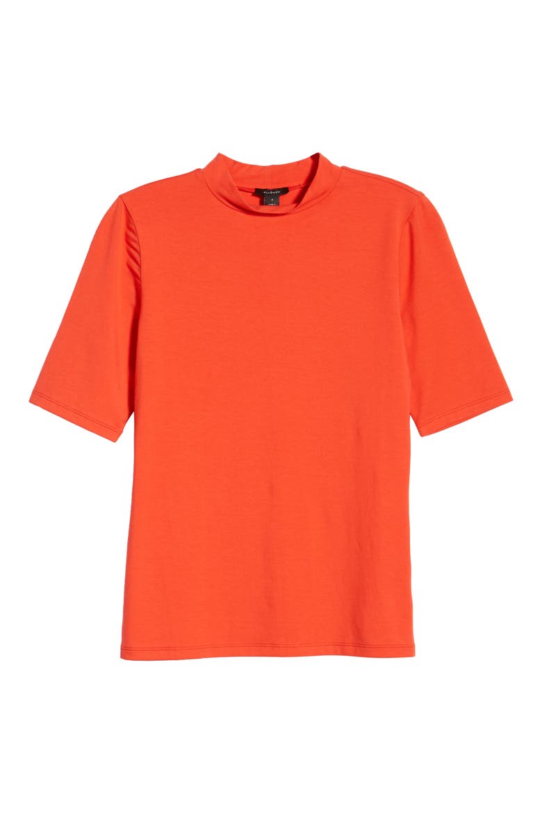 Mock Neck Knit Top, Alternate, color, RED POPPY