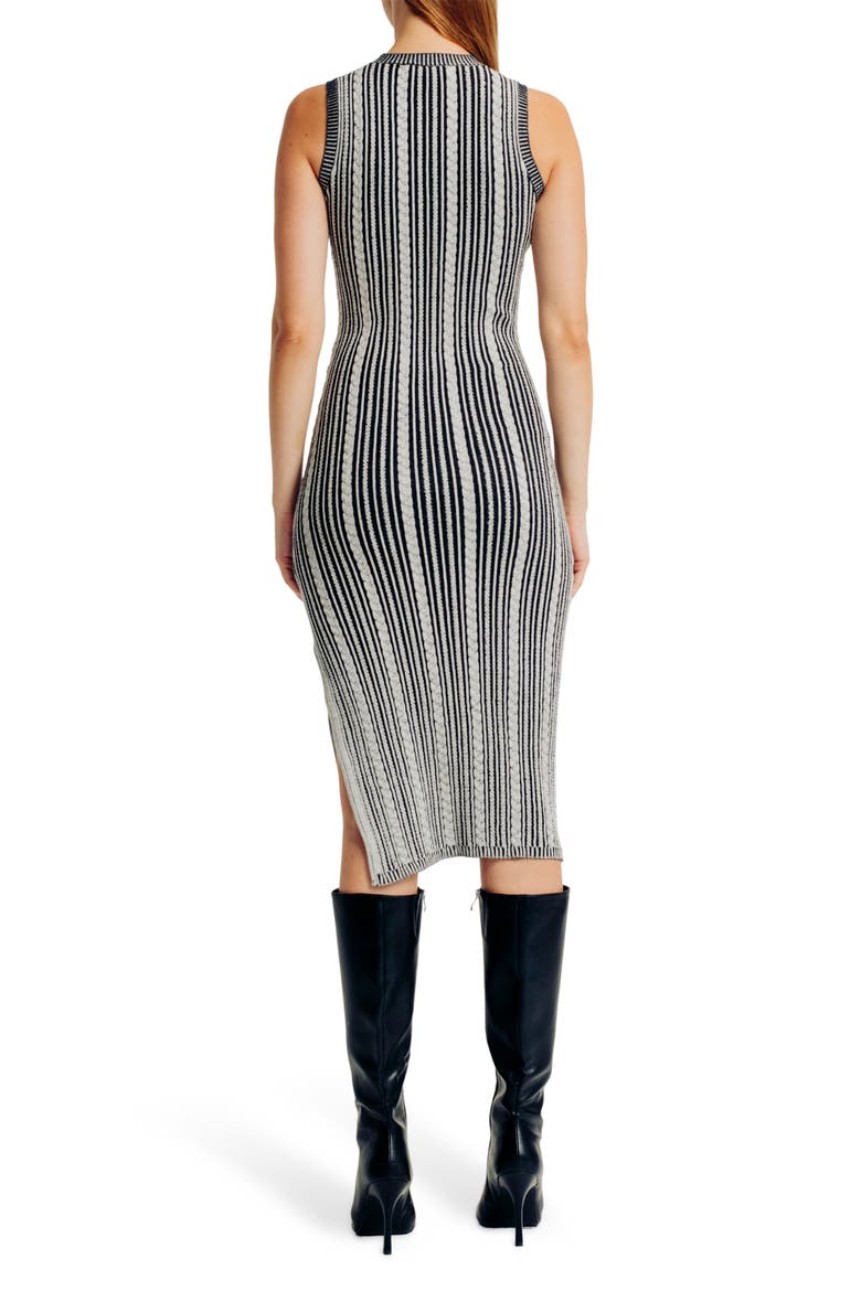 Yasmeen Sleeveless Cable Knit Dress, Alternate, color, IVORY/ BLACK