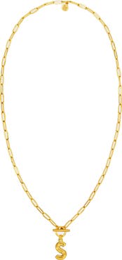 Petit Moments Paper Clip Initial Toggle Necklace