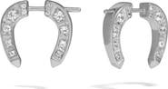 Awe Inspired White Sapphire Horseshoe Bypass Earrings