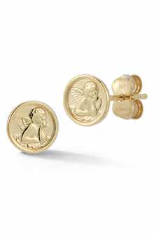 Ember Fine Jewelry 14K Gold Cherub Stud Earrings