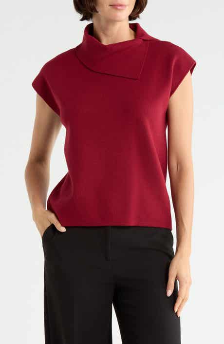 Envelope Neck Sleeveless Sweater