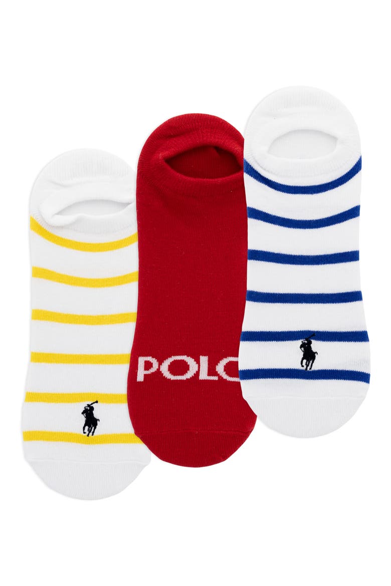 Assorted 3-Pack Saint James No-Show Socks, Main, color, WHITE ASSORTED