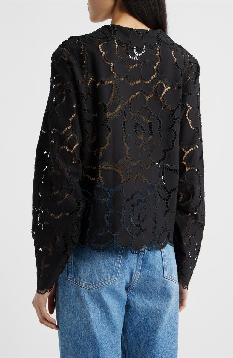 CISSA Open-Stitch Cotton Top, Alternate, color, Noir