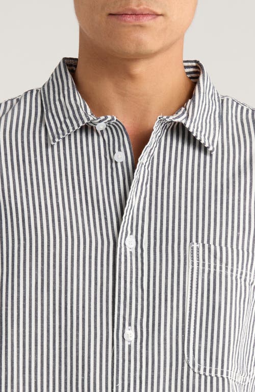 Vans Lawson Stripe Short Sleeve Cotton & Linen Button-up Shirt In Multi