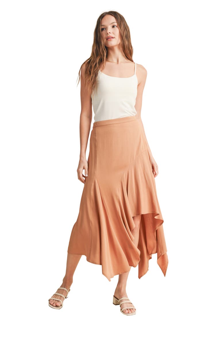 WISHLIST Asymmetric Midi Skirt, Alternate, color, Camel