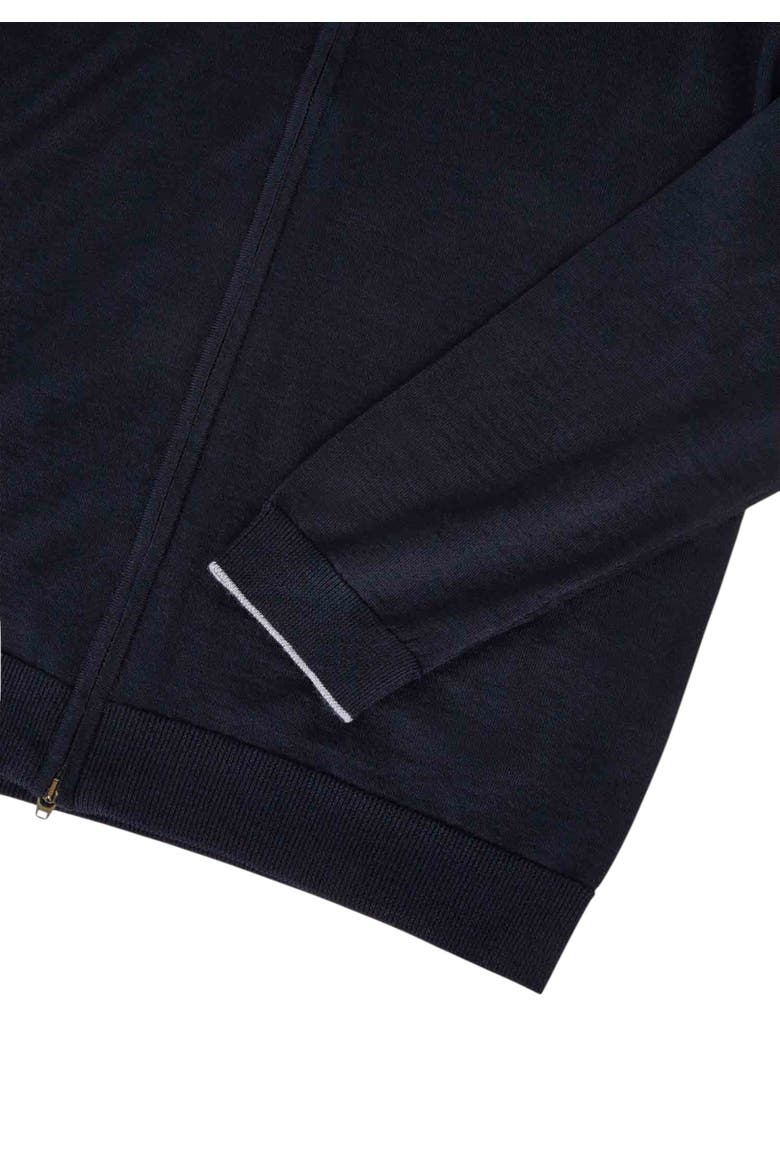 Dalton Full Washable Merino Zip Sweater, Alternate, color, Navy W/Gray Tipping