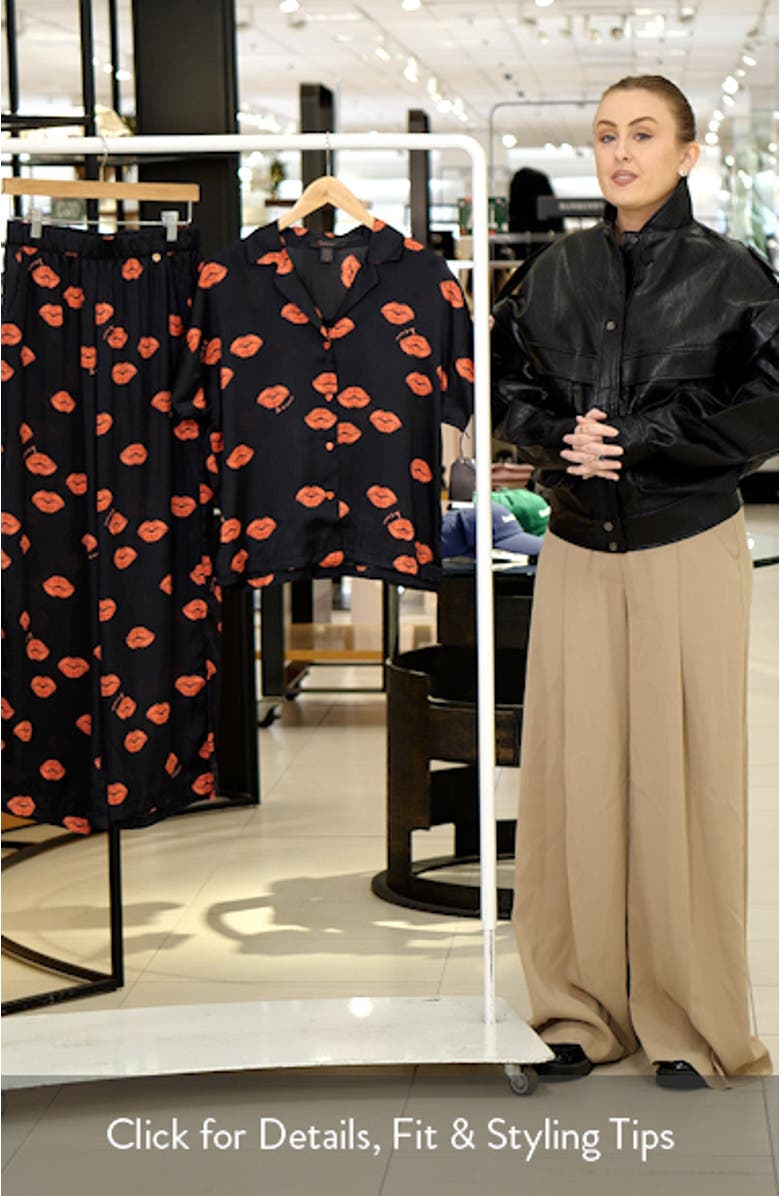 Valentine's Day Print Satin Long Pajamas, sales video thumbnail