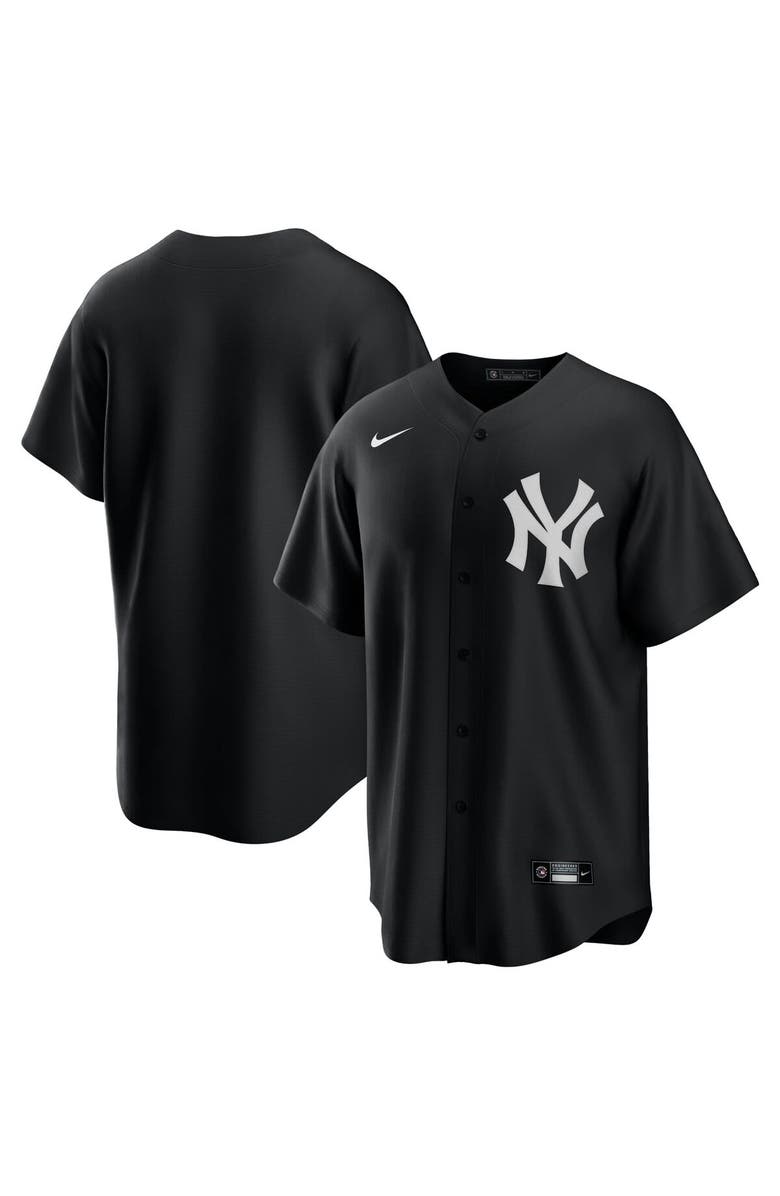 Nike Men's Nike Black/White New York Yankees Official Replica Jersey, Main, color, 