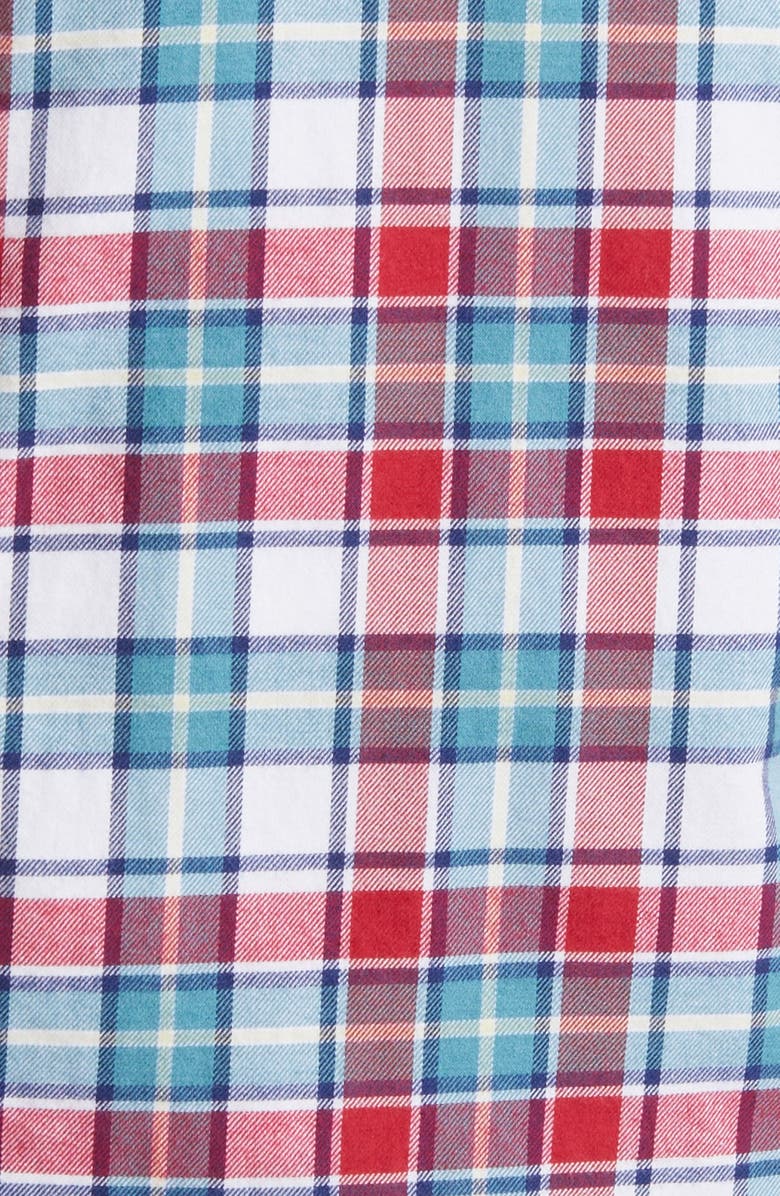 Brooks Brothers Plaid Brushed Cotton & Wool Flannel Button-Down Shirt, Alternate, color, 