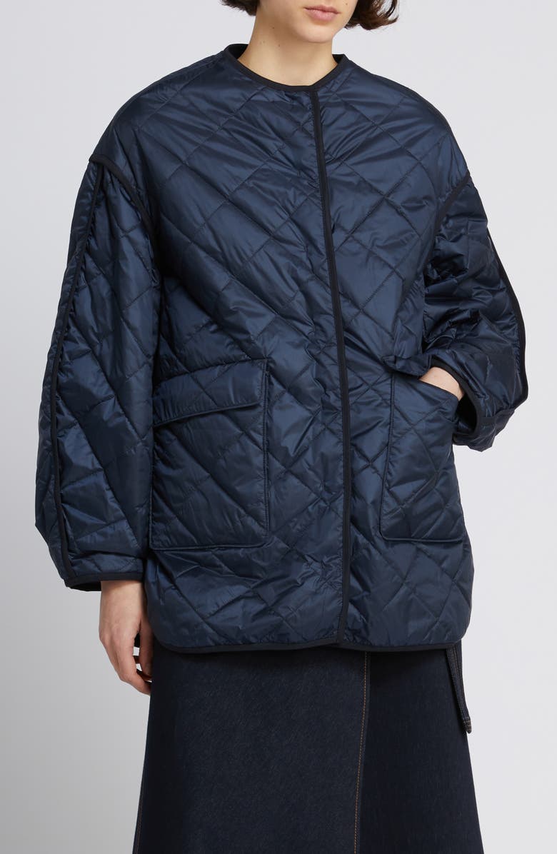 MM by Max Mara Spiga Collarless Quilted Jacket, Main, color, Ultramarine