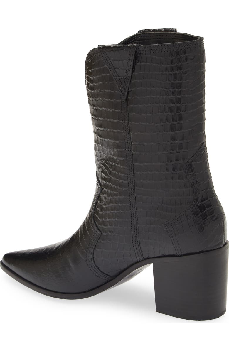 Kaanas Ver Croc Embossed Pointed Toe Western Boot, Alternate, color,