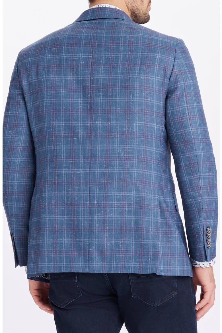 Cable Plaid Wool Blend Sport Coat, Alternate, color, BLUE