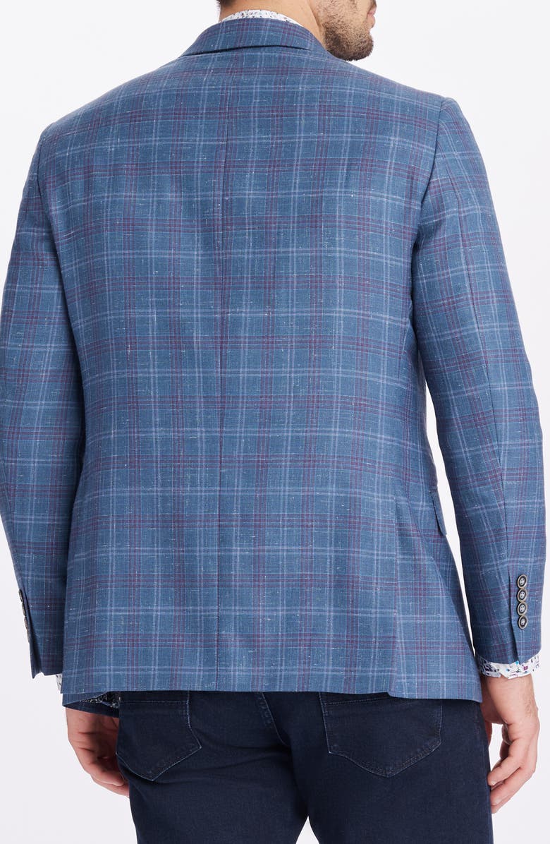 Robert Graham Cable Plaid Wool Blend Sport Coat, Alternate, color, Blue