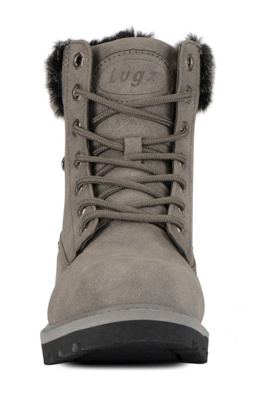 Lugz Empire High Faux Fur Lug Sole Boot In Charcoal/black
