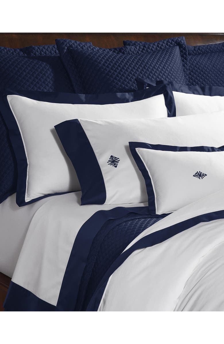 Ralph Lauren Organic Cotton Sateen Border Duvet Cover, Alternate, color,