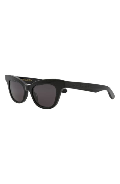 Alexander Mcqueen Mcqueen 47mm Cat Eye Sunglasses In Black