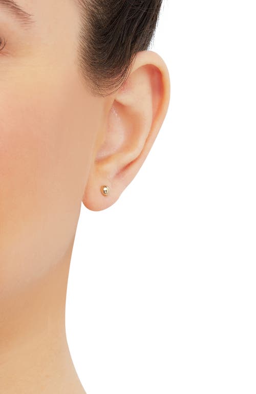 Frankie & Zoe 4mm Half Ball Stud Earrings In Gold