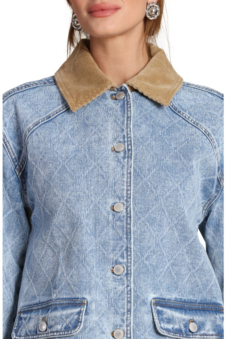 Diamond Quilted Denim Barn Jacket, Alternate, color, LIGHT WASH DIAMOND