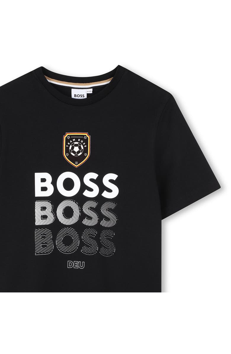 BOSS Kidswear Kids' Short Sleeve Logo Graphic T-Shirt, Alternate, color, Black
