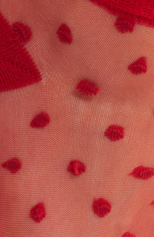 Stems Pippa Ruffle Dot Quarter Socks In Red