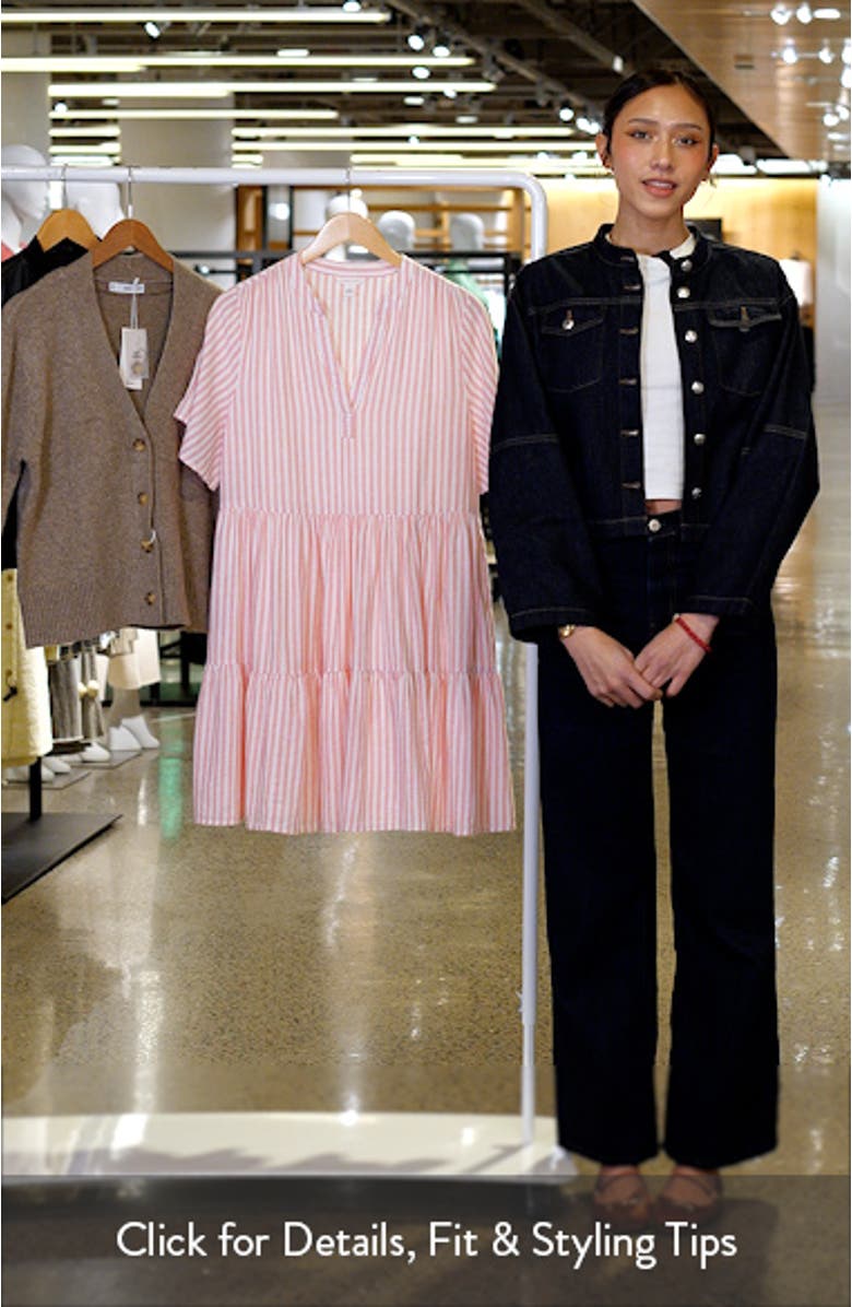 Easy Tiered Linen Blend Shift Dress, sales video thumbnail