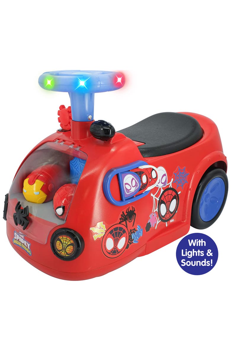 Zoom n' Go Activity Ride-On Spidey Marvel Vehicle, Alternate, color, Red