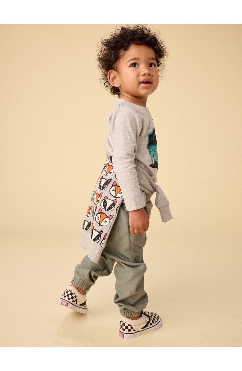 Tea Collection Badger 
Fox Baby Popover, Alternate, color, Med Heather Grey