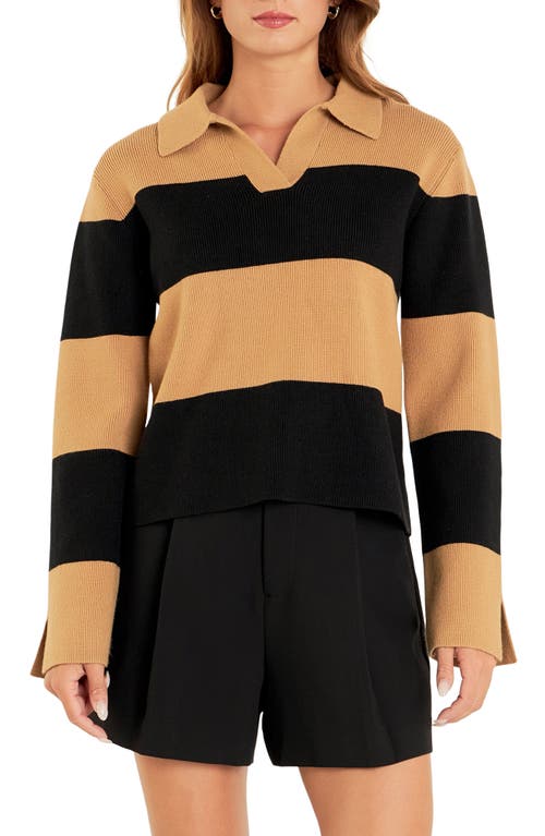 English Factory Stripe Polo Sweater