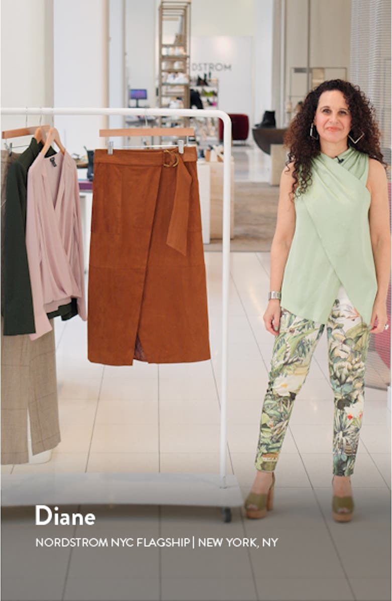Delphia Faux Suede Wrap Skirt, sales video thumbnail