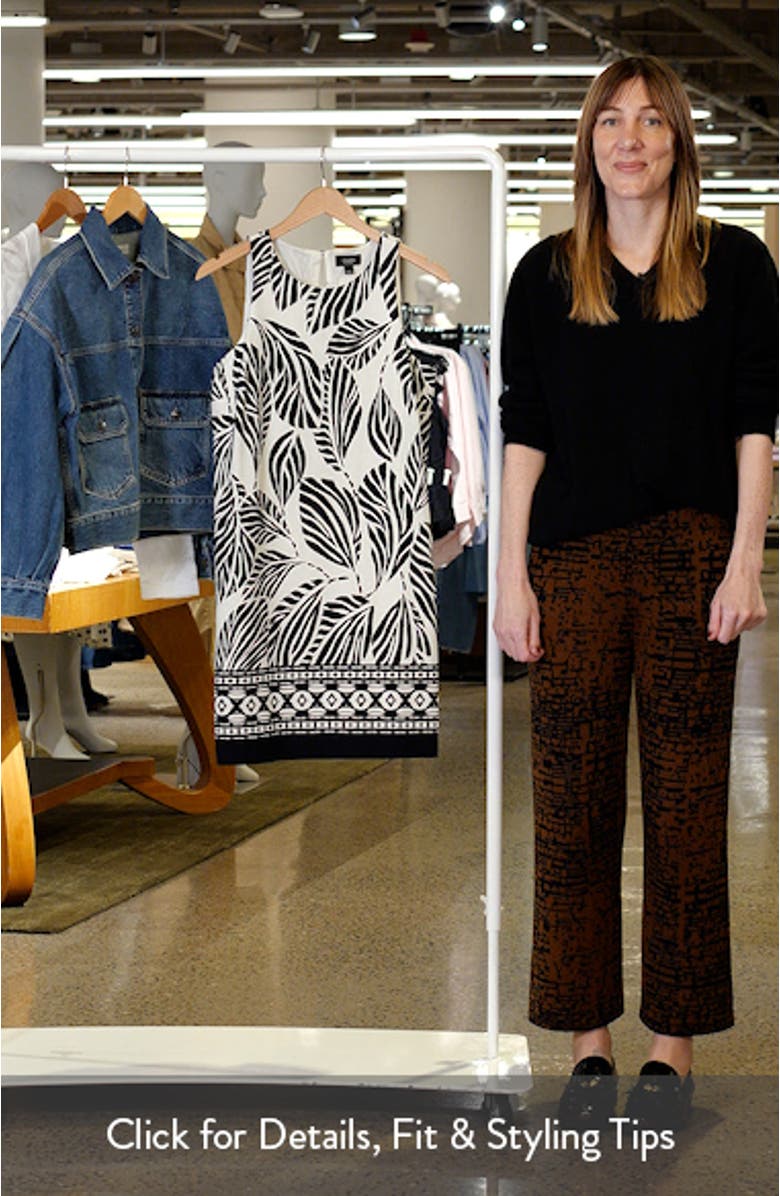 Print A-Line Linen Blend Minidress, sales video thumbnail