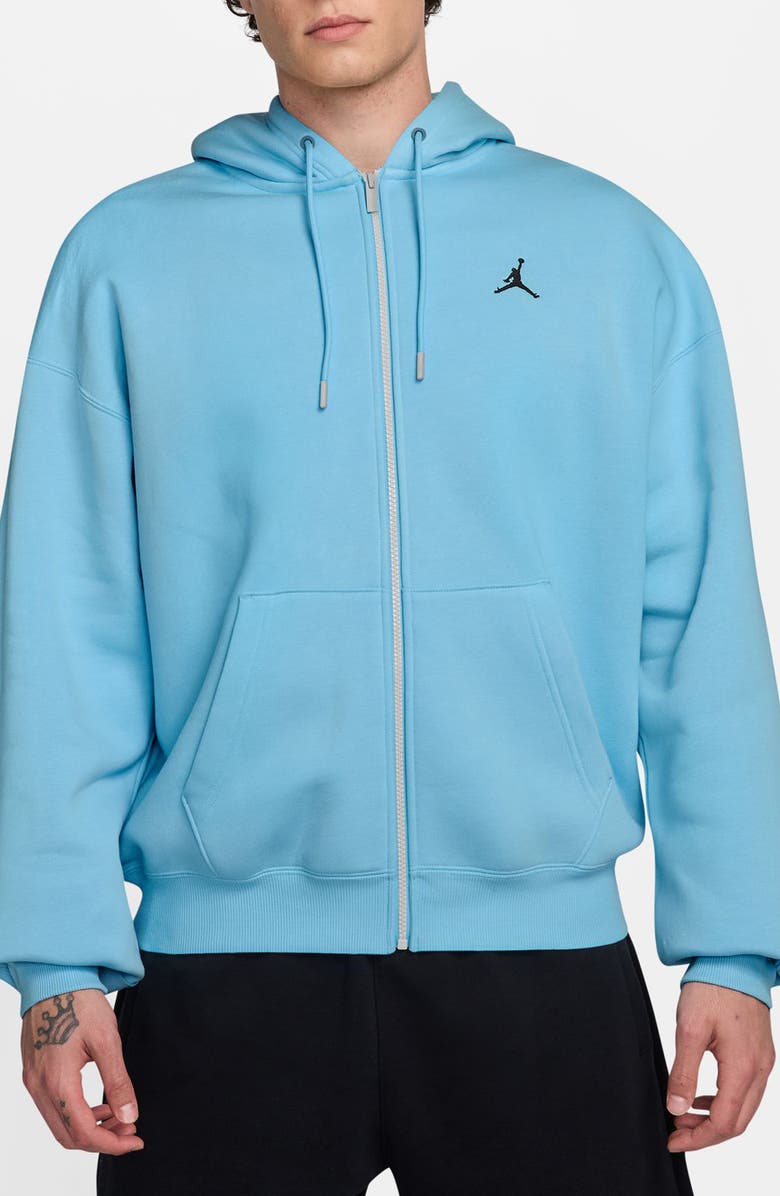 Jordan Brooklyn Fleece Oversize Hoodie, Main, color, Blue Chill/ Black