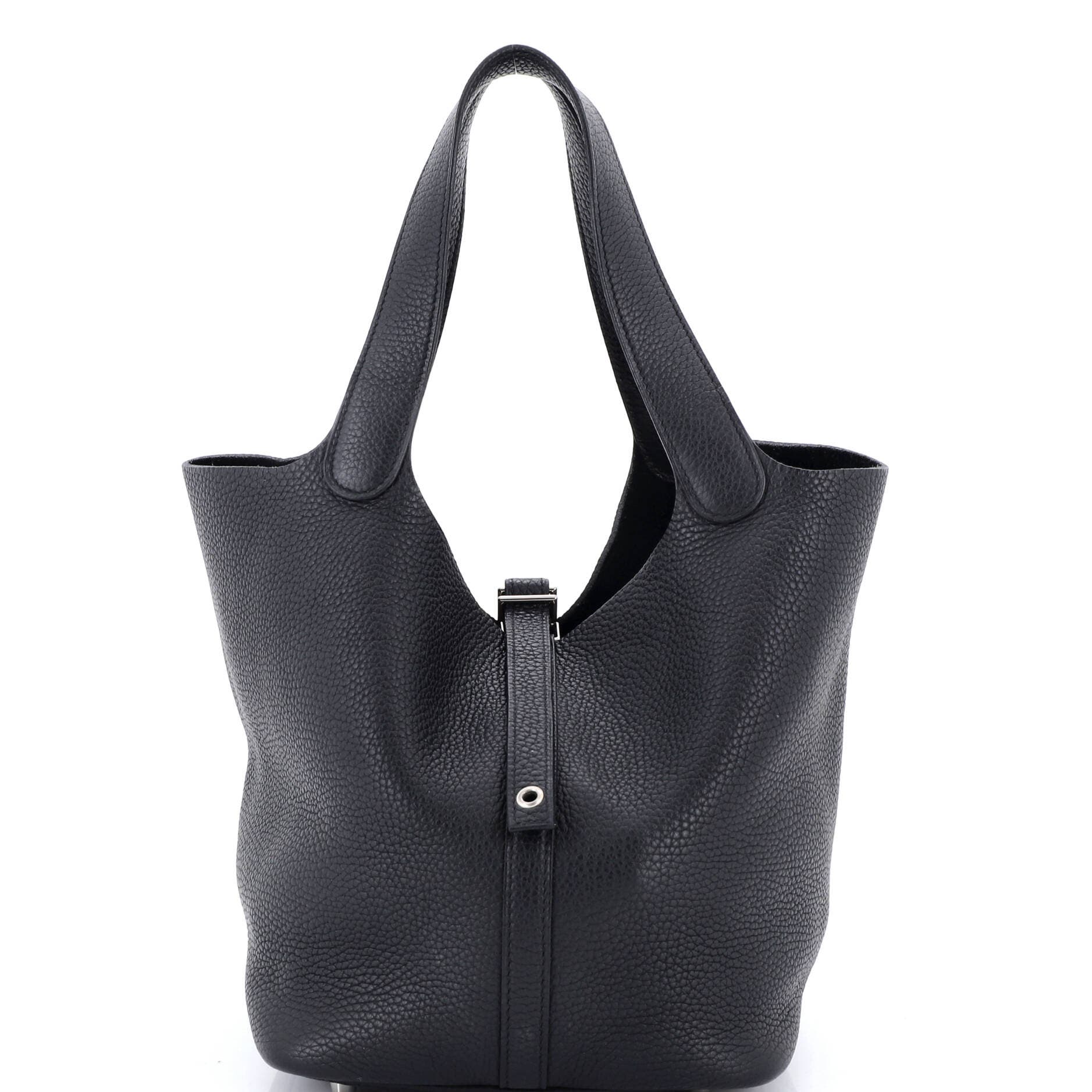 Pre-Owned Hermes Picotin Lock Bag Clemence MM, Main, color, Noir