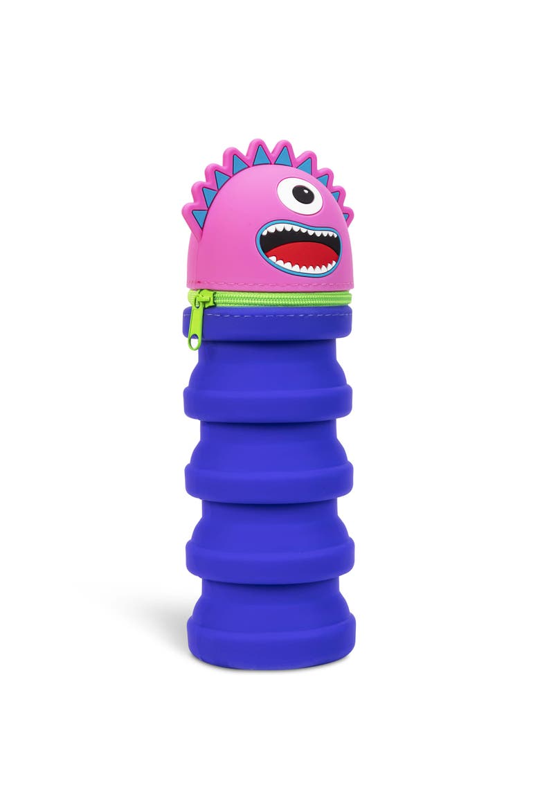 Retractable Pencil Case, Pink Monster, Alternate, color, Multicolored