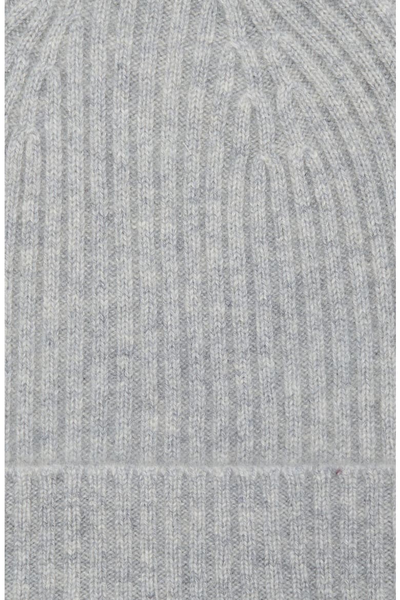 Cashmere Rib Cuff Beanie, Alternate, color, GREY SILK HEATHER