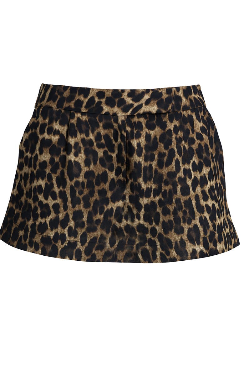 Livia Leopard Skort, Main, color, Brown