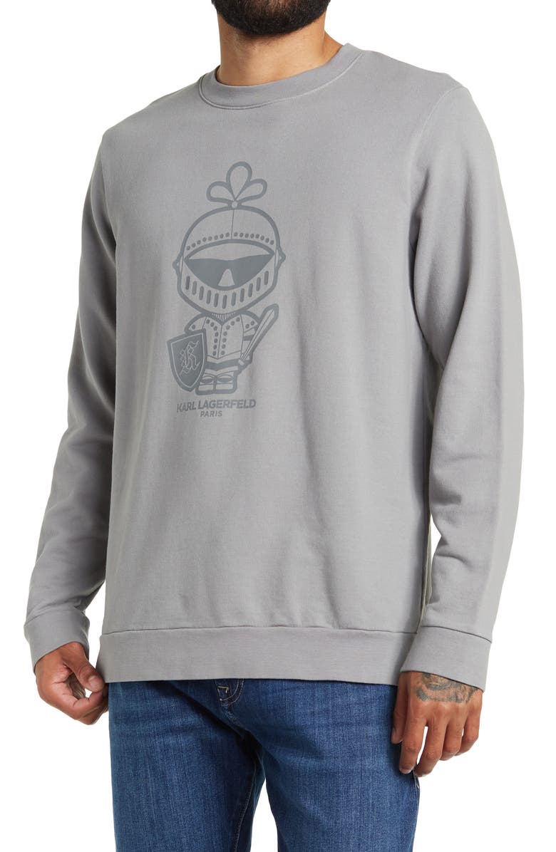 KARL LAGERFELD PARIS French Terry Graphic Sweatshirt, Main, color, 