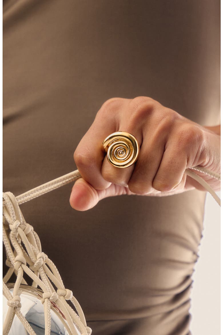 Spiral Statement Ring, Alternate, color, GOLD