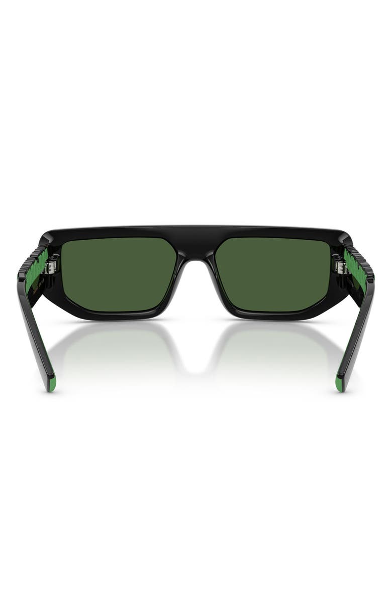 Dolce&Gabbana 56mm Rectangular Sunglasses, Alternate, color, Black / Dark Green