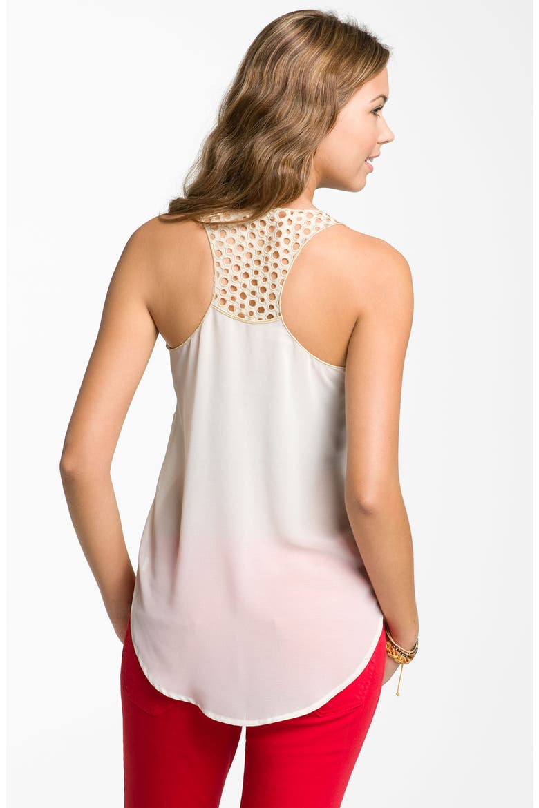 Eyelet Racerback Tank, Alternate, color, CREAM