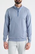 Peter Millar Perth Sugar Stripe Quarter Zip Performance Pullover