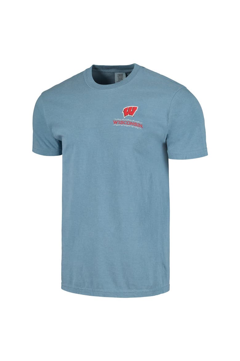 Men's Light Blue Wisconsin Badgers State Scenery Comfort Colors T-Shirt, Alternate, color, Light Blue