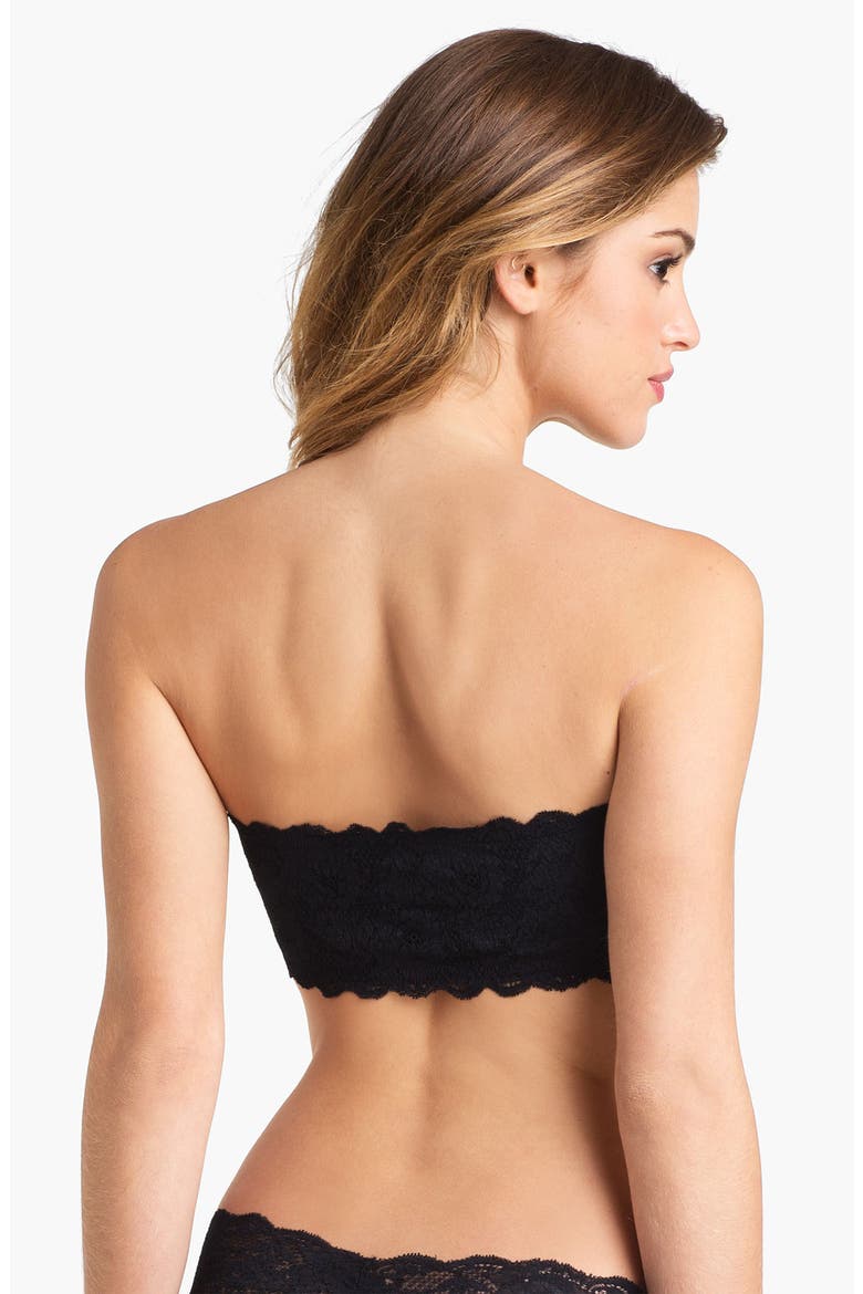 'Never Say Never' Lace Bandeau Bra, Alternate, color, BLACK