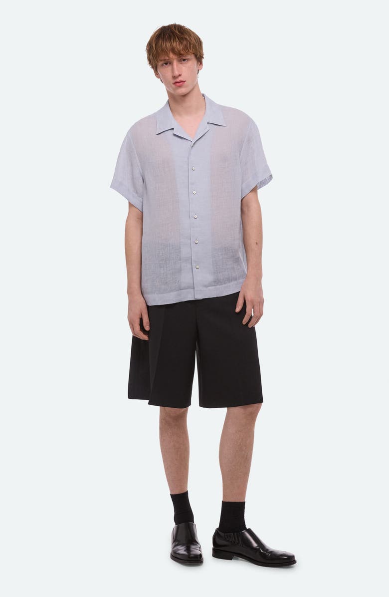 Helmut Lang Relaxed Linen Camp Shirt, Alternate, color, Pacific