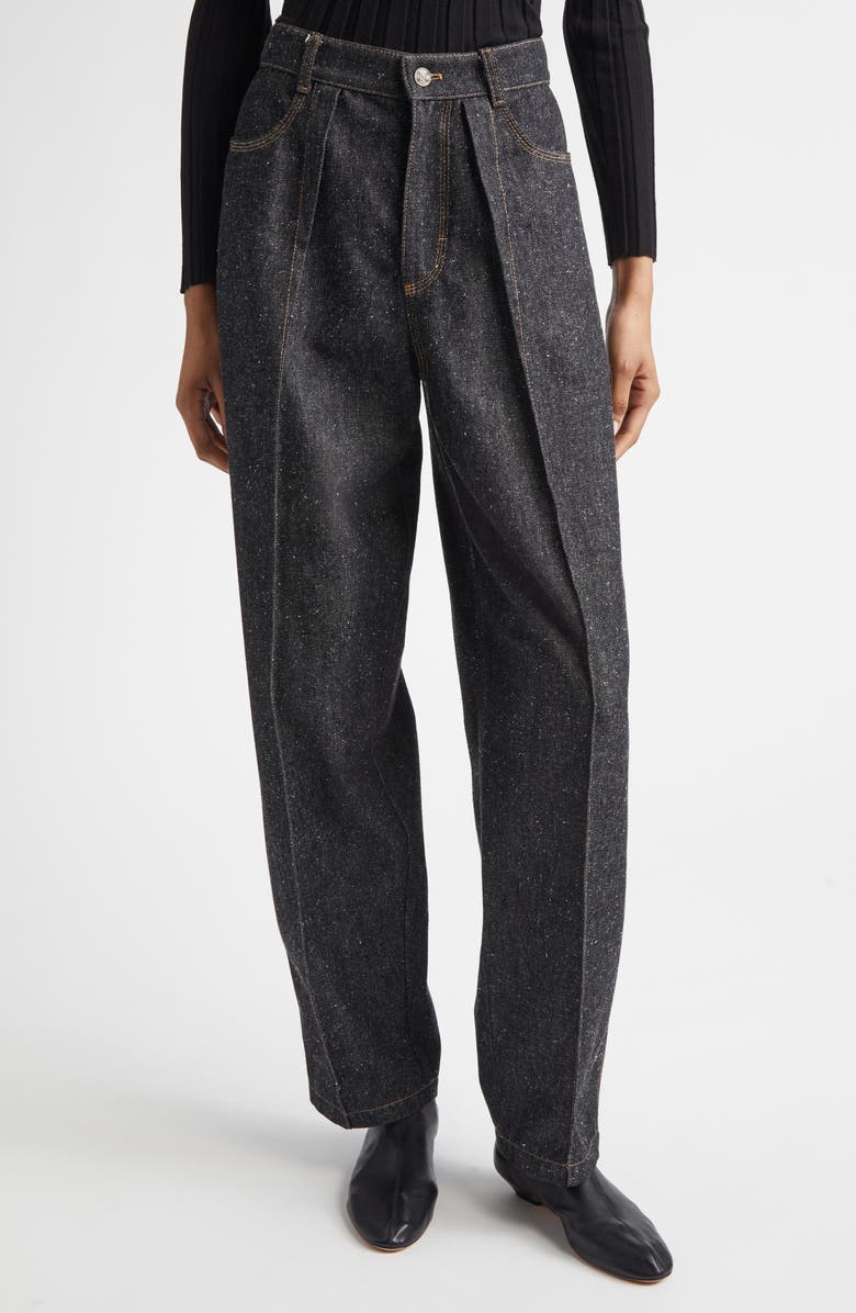 NACKIYÈ Borrowed High Waist Dark Denim Barrel Leg Pants, Main, color, Indigo Raw