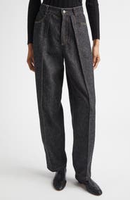 NACKIYÈ Borrowed High Waist Dark Denim Barrel Leg Pants