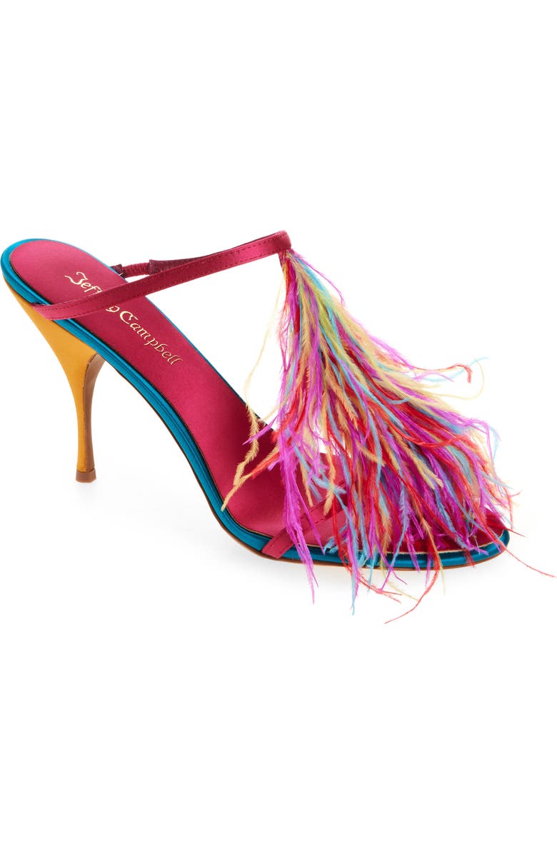 Jeffrey Campbell Pluma Slide Sandal, Main, color, Fuchsia Satin Combo