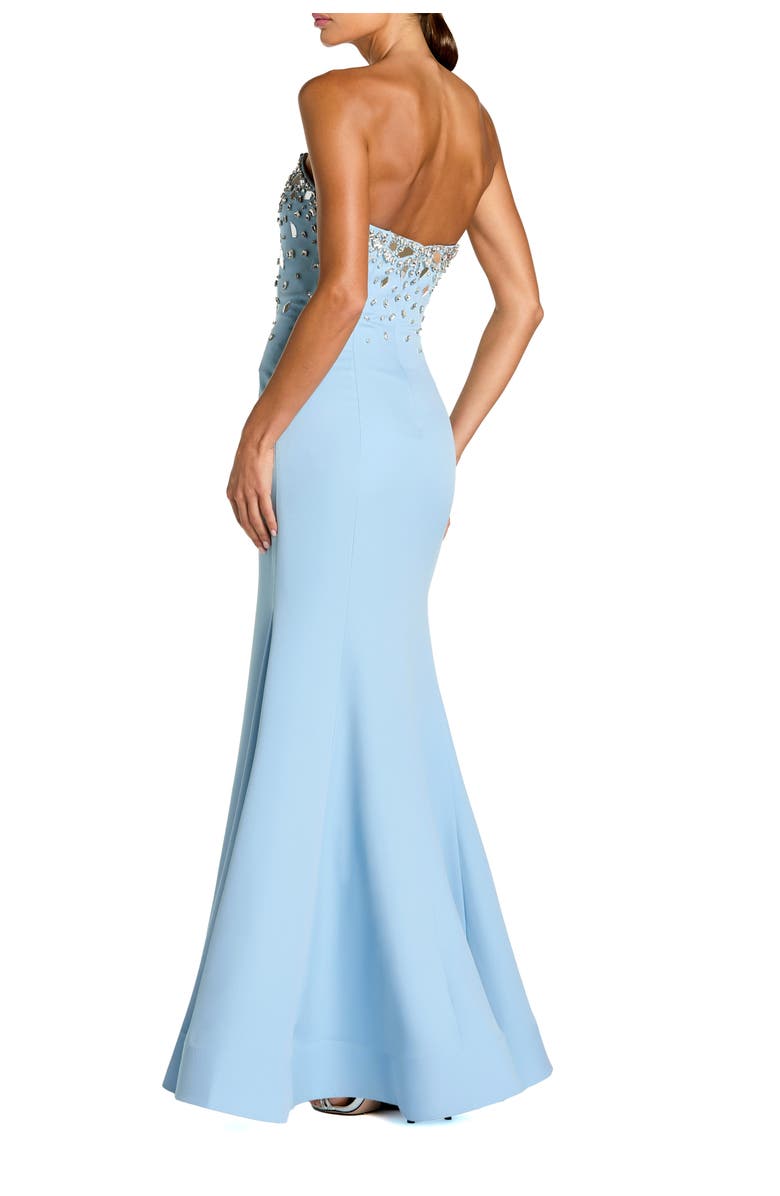 Mac Duggal Strapless Embellished Crepe Mermaid Gown, Alternate, color, Powder Blue