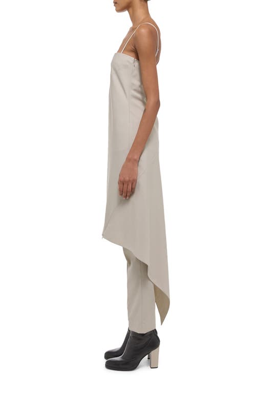 Helmut Lang Asymmetric Hem Wool Dress In Metallic