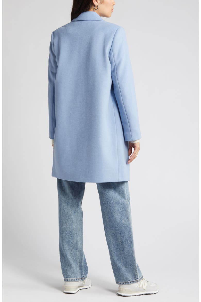 Double Breasted Wool Blend Coat, Alternate, color, SKY BLUE